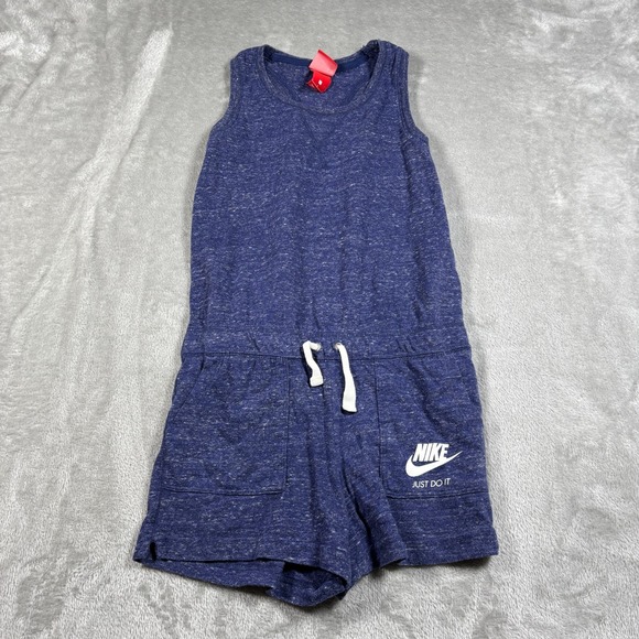 Nike Other - Vintage Nike Romper Girls Large Blue Jumpsuit Drawstring Sleeveless 848194 429